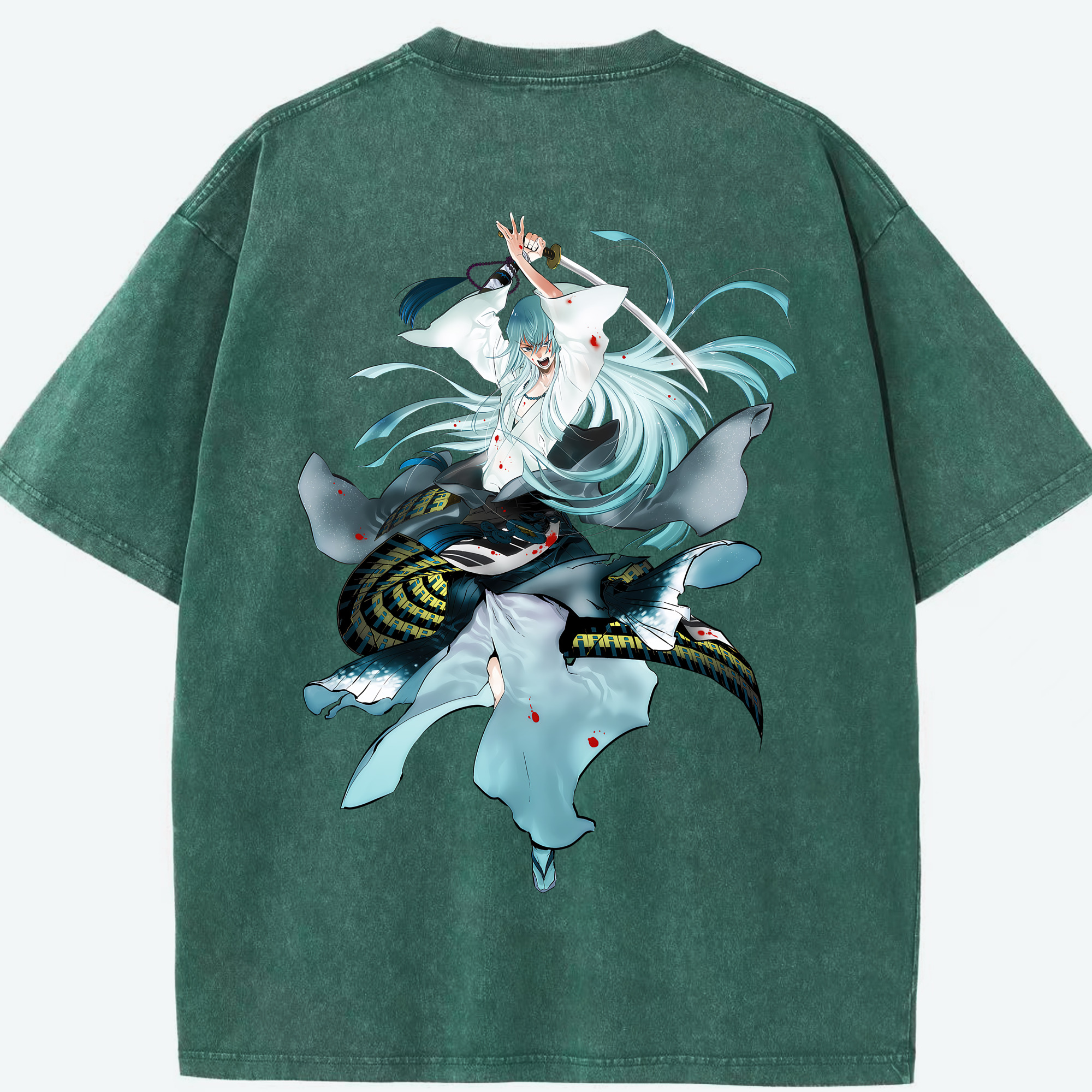 （画像用） 刀剣乱舞 Touken Ranbu 綿100% ヴィンテージ風 半袖Tシャツ（背面プリント）